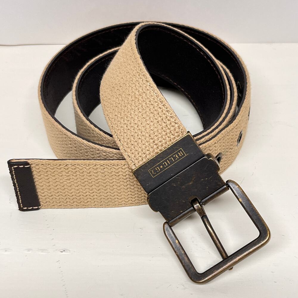 Relic G7 Canvas Leather Reversible Belt Unisex Size 40